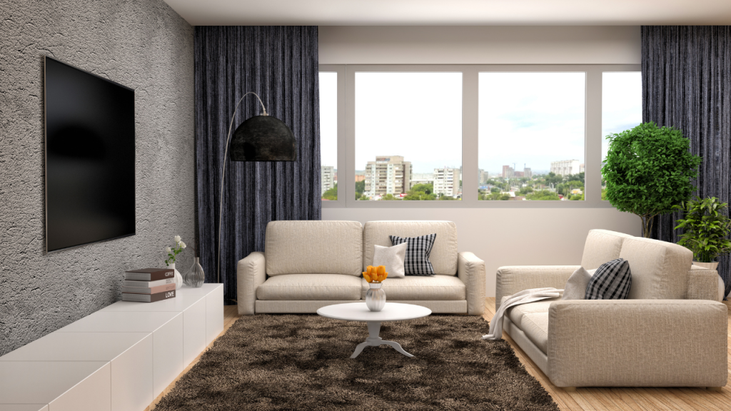 Lüks ve Raffinement Daire İçin Şıklık Dolu Salon Mimarisi